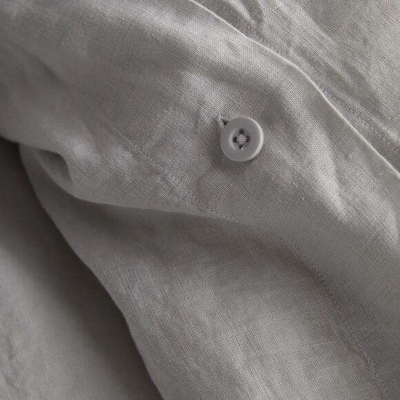 Quince European Linen Duvet Cover Light Grey Size King/CalKing - Picture 8 of 11